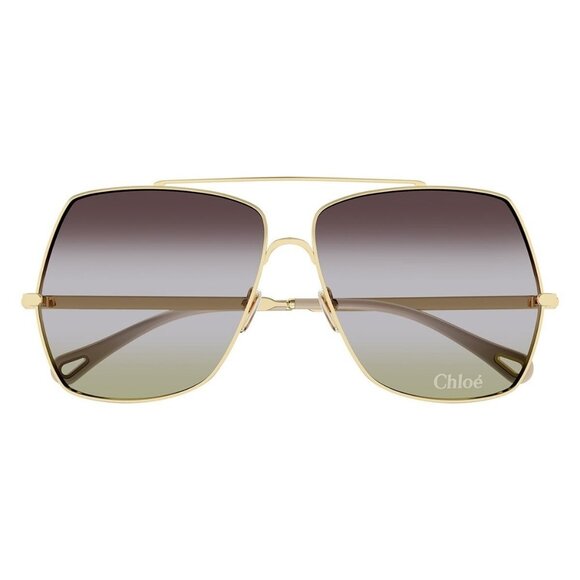 New CHLOE Gold Square CH0278S 002 Sunglasses Women - Picture 2 of 5